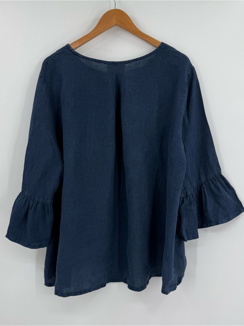 Bryn Walker 100% Linen Bell Sleeve Fran Top | Indaco | XL - Picture 3 of 9